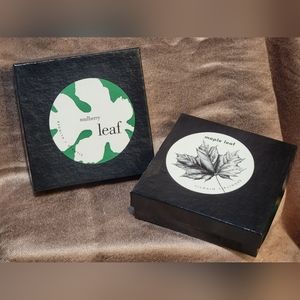 Vilmain & Klinger V+K Pewter Maple & Mulberry Leaf Ornaments With Boxes